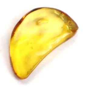 Excellent Natural Dominican Half Moon Crystal Clear Yellow Amber Polished Stone - Picture 1 of 7