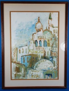 Jewish Jerusalem/Israel Scene Acrylic Painting Signed by Artist in Hebrew Framed - Picture 1 of 5