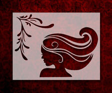 Woman Girl Hair Wind 8.5" x 11" Stencil FAST FREE SHIPPING (636)