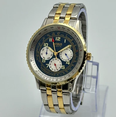 Мужские BENRUS двухцветный многофункциональный браслет часы синий циферблат день/дата 40 мм BN542 - Изображение 1 из 4