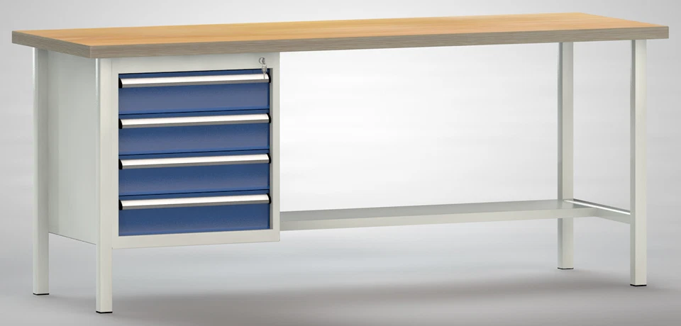 KLW KARL LUTZ GMBH & CO. KG Werkbank 2000x700x840mm 4 Schubladen Ablage Werkstatt Montagewerkbank