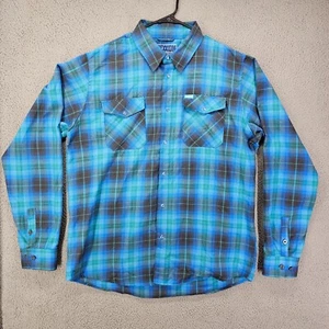 Dixxon Flannel The Big Sur Shirt Mens 2XT Blue Plaid Pearl Snap Button Western - Picture 1 of 10