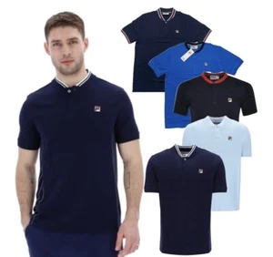 FILA Men's Volley Baseball Collar Polo Shirt Short Sleeve Cotton Jersey XS-4XL - Picture 1 of 37
