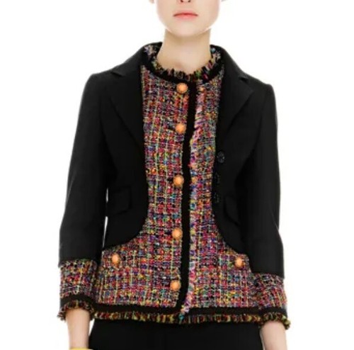 Giacca blazer Moschino Cheap & Chic Runway vintage due in uno popeline e tweed taglia 4