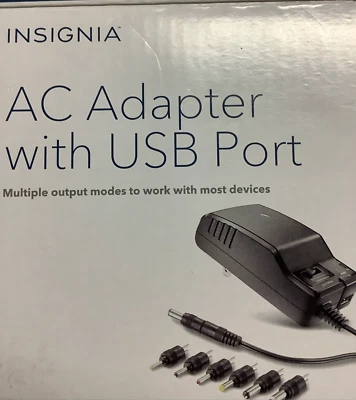 INSIGNIA AC ADAPTER WITH USB PORT MULTI OUTPUT MODES - Image 1 of 4