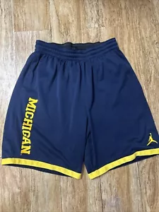 Michigan Wolverines Shorts Mens Large Blue Athletic Basketball Nike Jordan - Picture 1 of 4