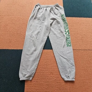 Stain* Manhattan College Champion Jogger Sweatpants Gray Large Drawstring X1b - Picture 1 of 13