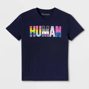New HUMAN Pride 2020 shirt from Target NWT Juniors Size X-Small Navy blue - Picture 1 of 1