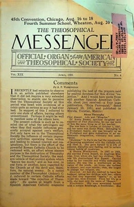 American Theosophical Messenger April 1931 AP Warrington - Picture 1 of 1