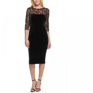 New $148 Eliza J  Women's Knee Length Half Sleeve Boat Neck Bodycon Dress A2607 - Picture 1 of 20