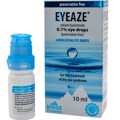 Eyeaze 0.1% Lubricating Dry Eye Drops 1 x 10ml Sodium hyaluronate 0.1% PF