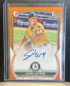 2023 Bowman 1st Bowman Orange Autograph Jacob Watters #PPA-JW 7/25 - Picture 1 of 2