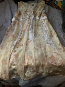 Vestido ANN TAYLOR Elegante Caprichoso Amarillo Sol Floral Seda Talla 14 - Imagen 1 de 4