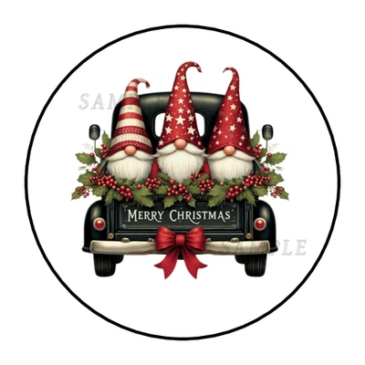 30 Рождественский гномов наклейки этикетки ярлыки конверт печати старый грузовик - Изображение 1 из 2