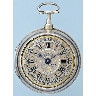 Silver Champleve Dial Calendar Verge - Image 1 of 4