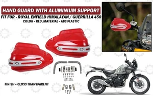 Red Gloss Handguard Fit "For Royal Enfield New Himalayan & Guerrilla 450" - Picture 1 of 11