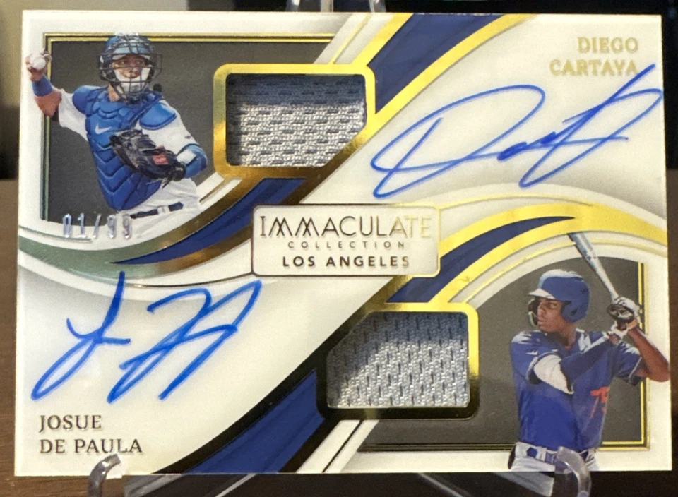 2023 Immaculate Dual Material Signatures /99 Diego Cartaya Josue De Paula Auto - Image 1 of 3