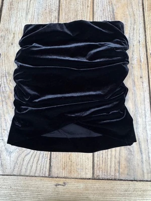 Stunning THE KOOPLES Black Stretchy Velvet Rouched Mini SKIRT, XS  - Image 1 of 4