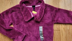 All in Motion Girls Faux Fur 1/4 Zip Pullover, Maroon Size S 6/6x NWT - Picture 1 of 4