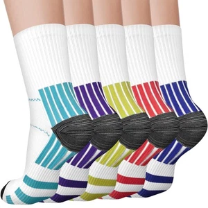Calcetines de compresión para mujer y hombre 5 pares circulación 15-20 mmHg es mejor para... - Imagen 1 de 7