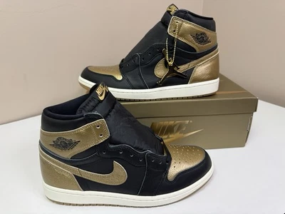 Nike Air Jordan 1 ретро высоты OG черный металлик золото мужской размер 10 DZ5485-071 новый - Изображение 1 из 4