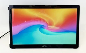 AOC E1649FWU 156LM00003 Black 15.6" Portable LED USB Monitor with Fold Out Stand - Picture 1 of 8