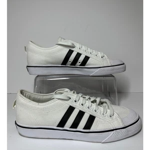 Adidas Nizza Originals Men's Canvas Sneakers Shoes Black White Size 11 CQ2333 - Picture 1 of 11
