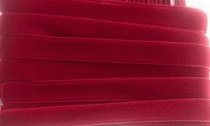 Swiss 3/8” Velvet  Ribbon 5 Yds Beauty Red Ribbon Bacchante - Picture 1 of 2