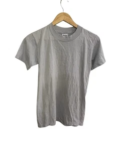 Vintage 80s Light Gray Plain Blank T-Shirt - Picture 1 of 3
