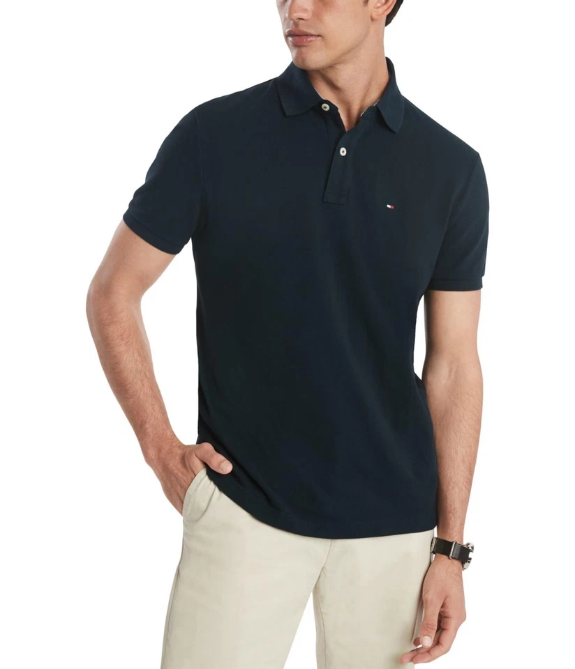 Camisa polo masculina Tommy Hilfiger 1985, marrom, XX-grande - Imagem 1 de 1
