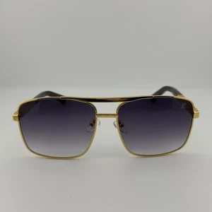 Louis Vuitton Pilot Attitude Z0259U Gold/Blue Lens Sunglasses Used Authentic - Picture 1 of 10