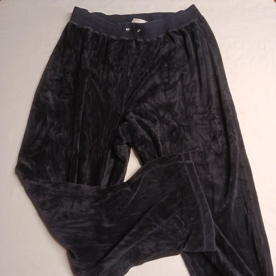 Kim Rogers  1XL Velvet Pull-On Pants Velour Wide Leg Lounge Cozy Black - Image 1 of 4