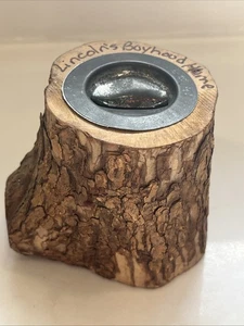 Alcancía de monedas de madera real Lincoln’s Boyhood Home con tapa/ranura de metal ¡RARA! - Imagen 1 de 6