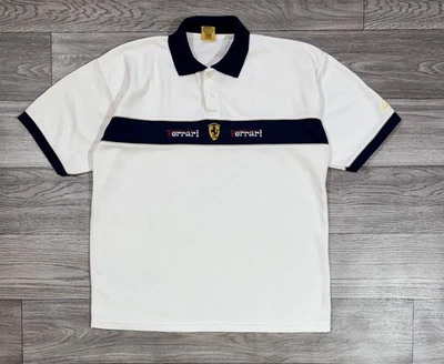 Ferrari x Michael Schumacher 1996 F1 Formula White Polo Shirt Mens Fit Size XL - Image 1 of 4