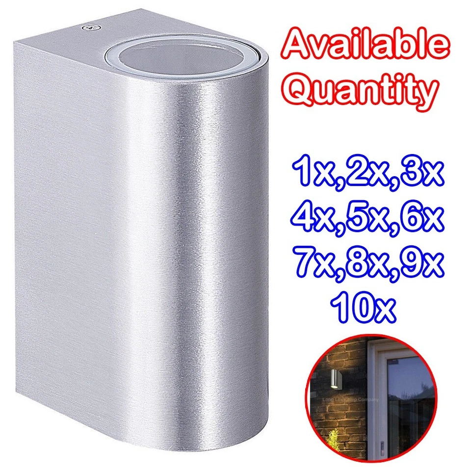 Modern Up-Down Wall Light GU10 IP44 Double Outdoor Garden Wall Light 1-10 QTY UK - Image 1 of 1