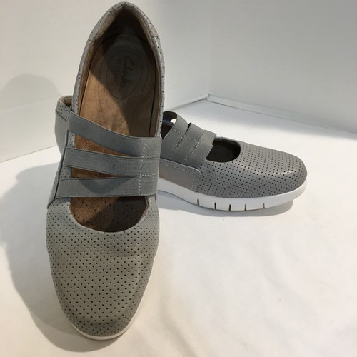 Mocassini Clarks Daelyn City donna 9 grigio pietra scarpe basse traforate