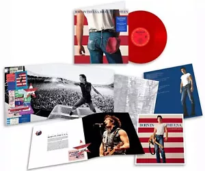 BRUCE SPRINGSTEEN LP Born In The USA RED VINYL 40th Anniversary +PRINT Mails sam - Picture 1 of 8