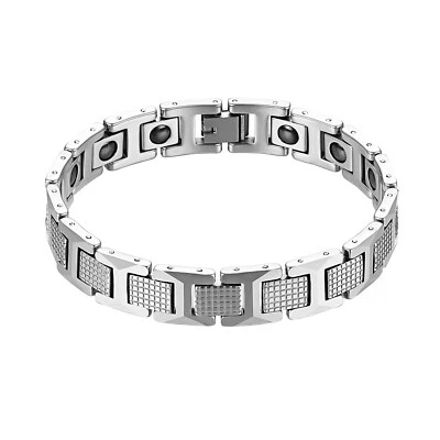 Punk Mens Tungsten Steel Magnetic Bracelet Link Chain Bangle WristBand 8.2'' - Imagem 1 de 4