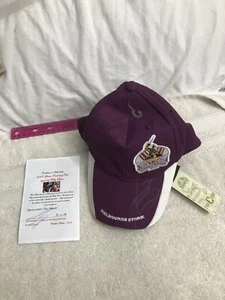Autogramm Mütze NRL Melbourne Storm 2008 Centenary Cup Billy Slater Cap Echtheitszertifikat - Bild 1 von 6
