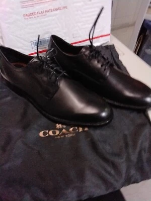 COACH Andrew Derby Size 9D  Black Leather Men’s Dress Shoe NWOB - Image 1 of 4