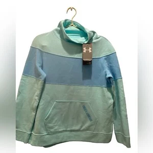 Under Armour Hoodie Youth Pullover Blue Colorblock Funnel Neck Sweatshirt 0130 - Picture 1 of 10