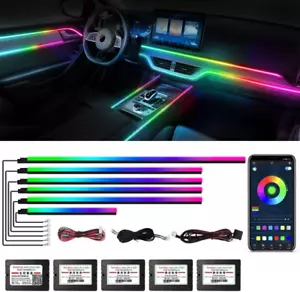 Dreamcolor Interior 6 in 1 Car LED Strips APP Fiber Optic RGB Neon Car Lighting - Picture 1 of 11