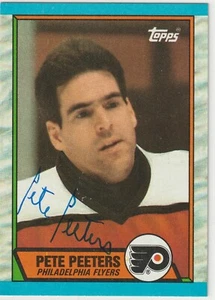 Pete Peeters signed 1989-90 Topps Karte Philadelphia Flyers Autogramm Bruins - Bild 1 von 1