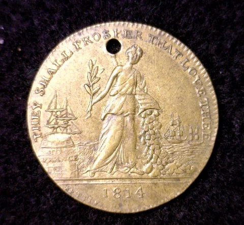 1814 British Kettle Preliminaries of Peace Token/Medal Cover