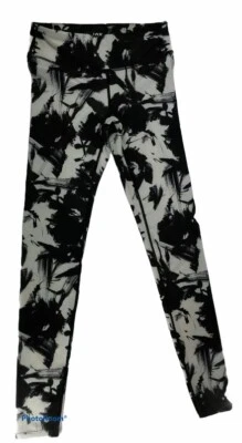 JoyLab Niñas X-Pequeño Negro Blanco Estampado Leggings Entrenamiento Yoga Gimnasio Pantalones Atléticos  Foto 1 de 4