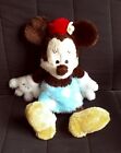 Disney Parks Minnie Mouse looks Vintage Fuzzy With Hat Blue skirt White Dots  