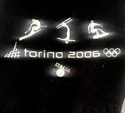 2006年冬季奥运会黑色刺绣围巾带意大利(意大利)别针 — 第 1/3 张图片