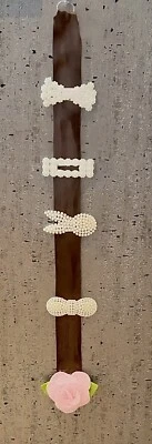 Grampos de cabelo feitos à mão com suporte acessórios cabide de armazenamento meninas presente urdidura - Imagem 1 de 3