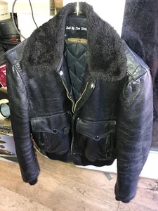 Vintage LEDERJACKE 50er Bomber Fliegerjacke schwarz Leder 38 Robert Lewis - Bild 1 von 9