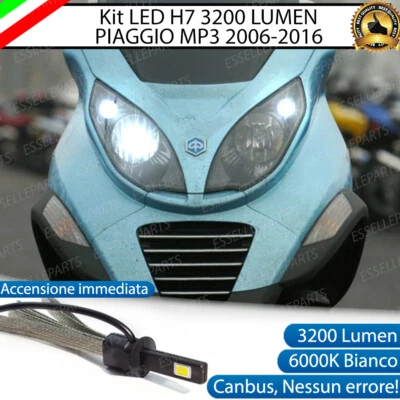 KIT A LED H1 6000K 3200 LUMEN PIAGGIO MP3 ANABBAGLIANTE ACCENSIONE RAPIDA - Immagine 1 di 2
